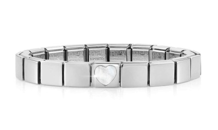 Bransoletka Composable Glam Srebrna Serce Perłowe