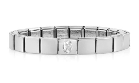 Bransoletka Composable Glam Srebrna Biała Cyrkonia