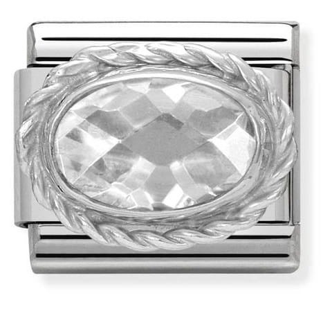 Przejdź do produktu Nomination Element Biała Cyrkonia Owalna Silver
