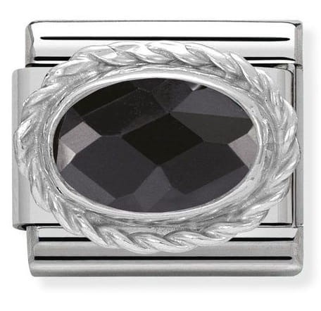 Przejdź do produktu Nomination Element Czarna Cyrkonia Owalna Silver