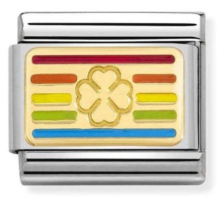 030263/25 Tęczowa flaga koniczynka (Rainbow Flag Four-Leaf Clover )