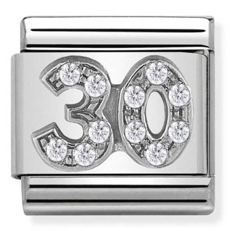 Liczba "30" z Cyrkoniami Silver
