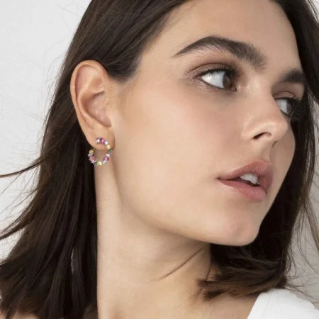 Kolczyki Nomination Colour Wave kolorowe cyrkonie złote