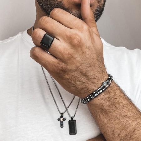 Sygnet męski Manoki czarny