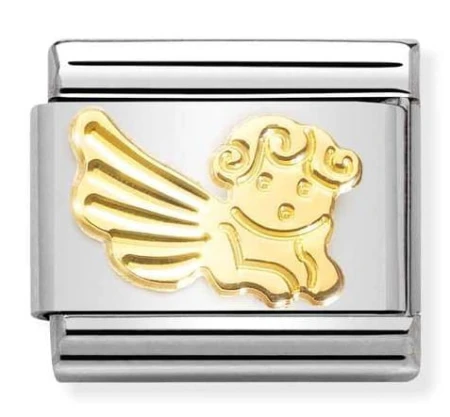 Nomination Element Link 18K Aniołek diamentowany Gold