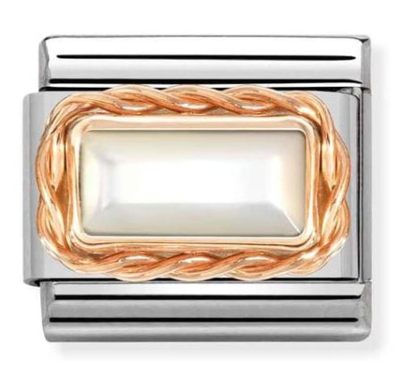 Nomination Element 9K Prostokątna perła Rose Gold