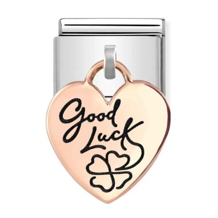 Nomination Element 9K Zawieszka z grawerem "Good Luck" (Powodzenia) Rose Gold
