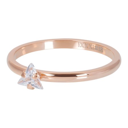 Ring iXXXi kryształowy trójkąt rosegold