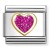 Nomination Element 18K Serce z fuksjowym brokatem Gold