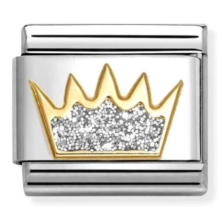 Nomination Element Link 18K Brokatowa korona Gold