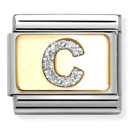 Nomination Element 18K Litera "C" z brokatem Gold