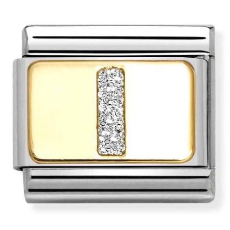Nomination Element Link 18K Litera "I" z brokatem Gold