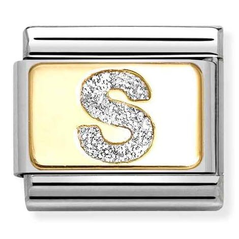 Przejdź do produktu Nomination Element Link 18K Litera "S" z brokatem Gold