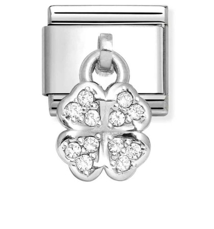 Nomination Element Charms koniczynka z cyrkoniami Silver