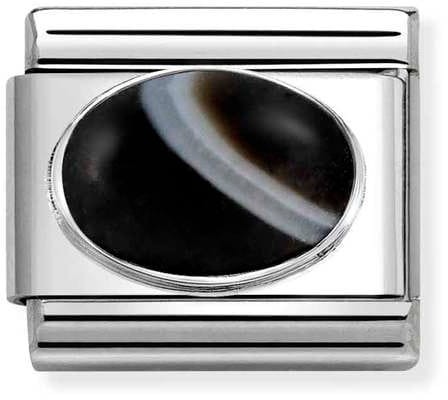 Nomination Męski Element Matowy onyks pasiasty Silver