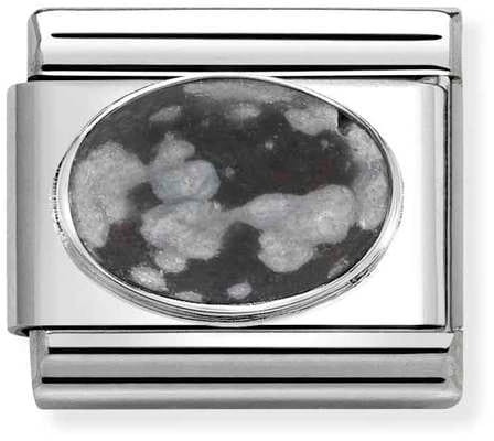 Nomination Męski Element Matowy obsydian Silver