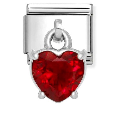 Nomination Element Charms Cyrkonia wisząca czerwone serce Silver
