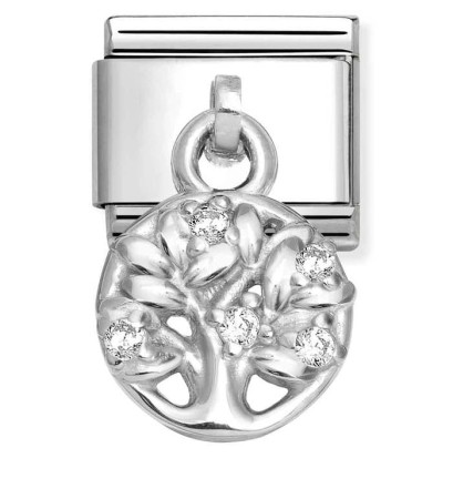 Nomination Element Drzewo życia z cyrkoniami Silver