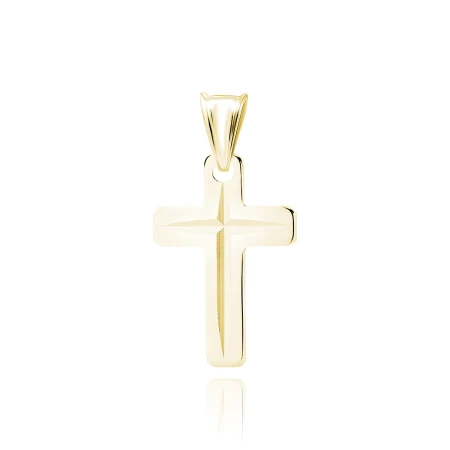 Zawieszka krzyżyk srebro 925 diamentowany złoty K0172G