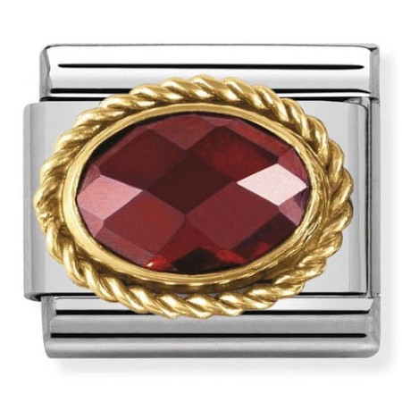 Nomination Element Link 18K Czerwona Cubic Zirconia ze złotym warkoczem Gold