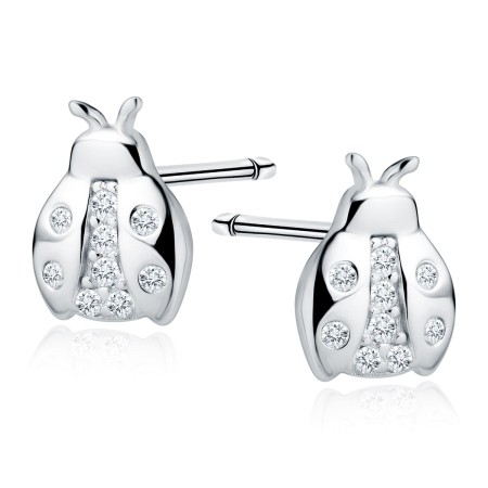 Kolczyki srebro 925 biedronki z cyrkoniami srebrne Z1652E