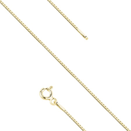 Łańcuszek srebro 925 42 cm złoty kostka wenecka diamentowana KVD010G
