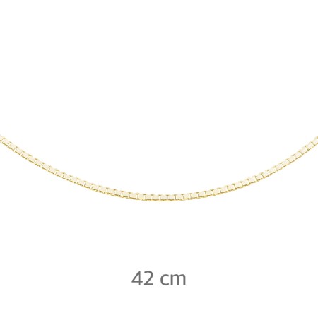 Łańcuszek srebro 925 42 cm złoty kostka wenecka diamentowana KVD010G