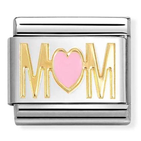 Nomination Element Link 18K Mama Napis MOM z różową emalią 030272/84