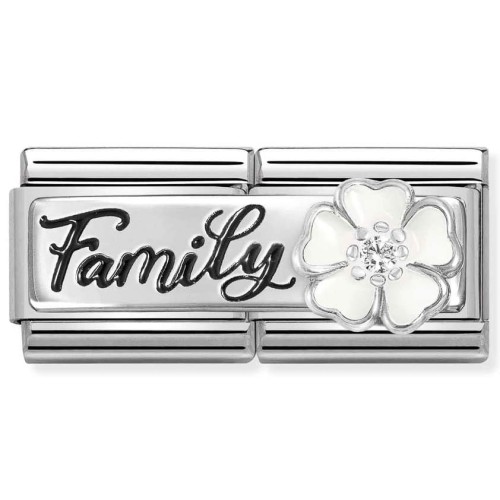 Przejdź do produktu Nomination Powójny Element Link Silver 925 Family z białym kwiatkiem 330734/17