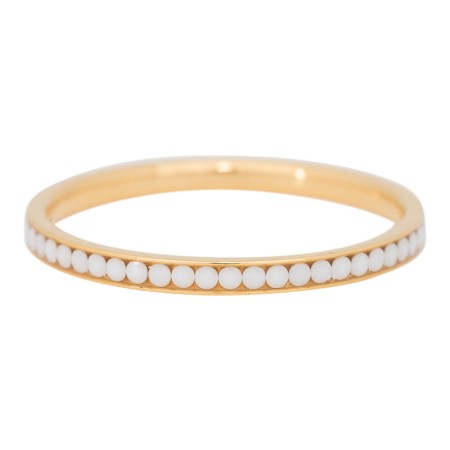 Ring iXXXi cyrkonie białe złoty XS