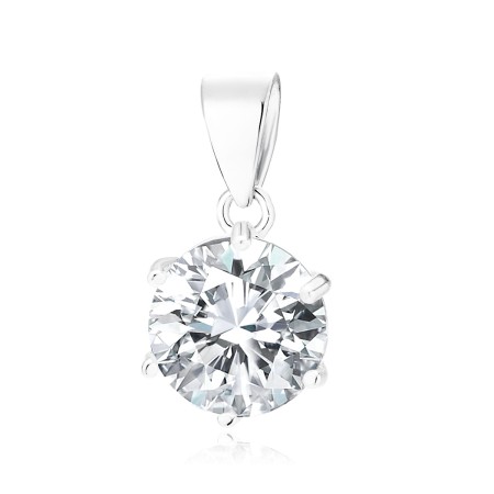Zawieszka srebro 925 biała cyrkonia okrągła 2CO10C_W