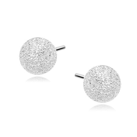 Kolczyki srebro 925 kulki diamentowane srebrne