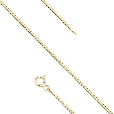 Łańcuszek srebro 925 45 cm kostka wenecka diamentowana złoty
