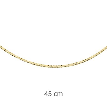 Łańcuszek srebro 925 45 cm kostka wenecka diamentowana złoty