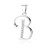 Zawieszka srebro 925 elegancka litera "B" z cyrkoniami srebrna
