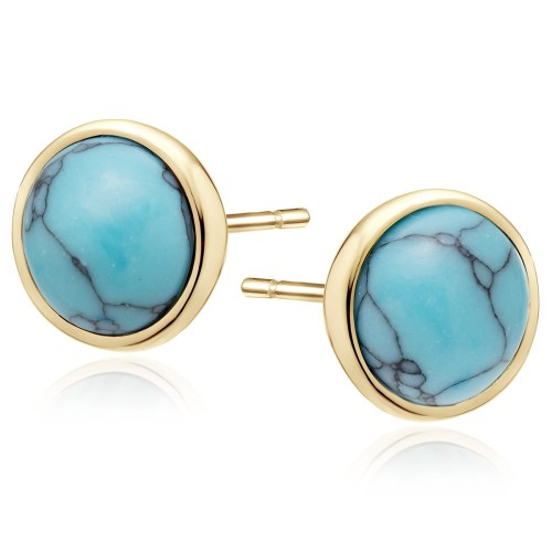 Przejdź do produktu Kolczyki srebro 925 turkus złote 