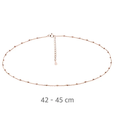 Łańcuszek srebro 925 42 cm rosegold