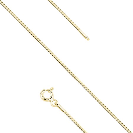 Łańcuszek srebro 925 45 cm kostka wenecka diamentowana złoty