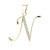 Zawieszka srebro 925 elegancka litera "N" z cyrkoniami złota