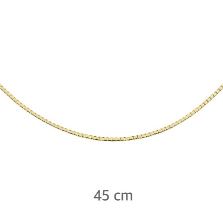 Łańcuszek srebro 925 45 cm kostka wenecka diamentowana złoty