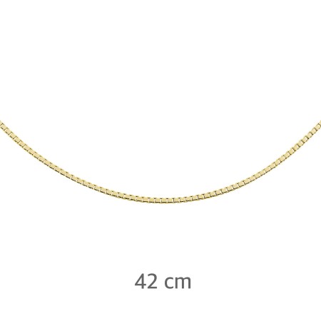 Łańcuszek srebro 925 42 cm kostka wenecka diamentowana złoty