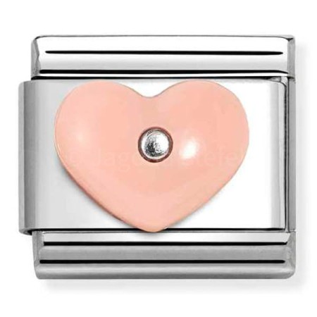 Nomination Element Link Silver 925 Serce z różowej masy perłowej