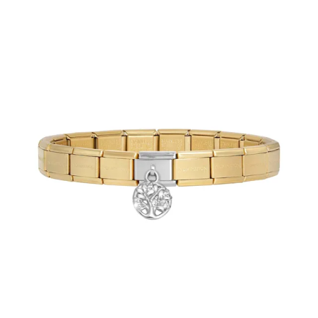 Bransoletka Composable Drzewo życia z cyrkoniami NOMINATION złota 179
