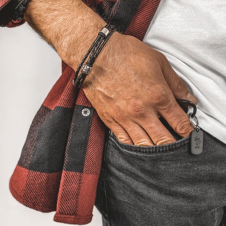 Bransoletka męska pleciona Manoki BA1032S