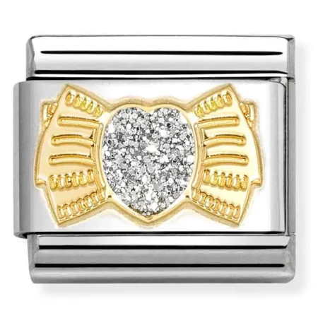 Nomination Element 18K Brokatowe serce z kokardką Gold