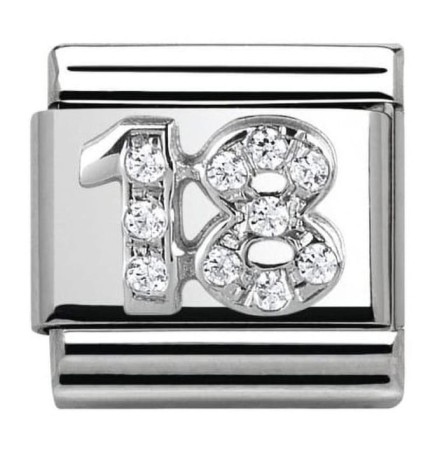 Nomination Element Liczba "18" z cyrkoniami Silver
