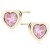 Kolczyki srebro 925 serca z różową cyrkonią złote