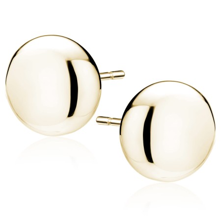 Kolczyki srebro 925 średnie półkulki złote