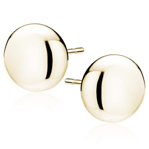 Przejdź do produktu Kolczyki srebro 925 średnie półkulki złote