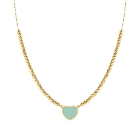 Naszyjnik Nomination Emosfere zielone serce złoty